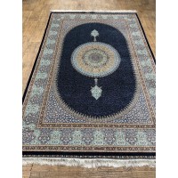 Иранский ковер QUM Silk 10004 Синий